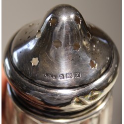 Sucrier en cristal taillé et argent
