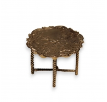 Table miniature en argent "Berger et son chien"