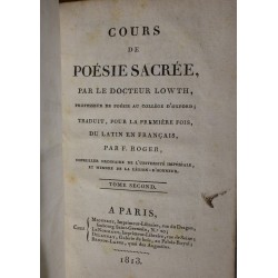Livre "Poésies sacrée de Lowth" Tome 1 & 2