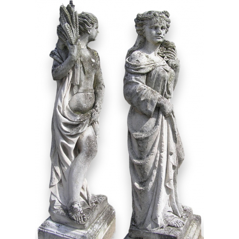 Paire de statues de jardin.