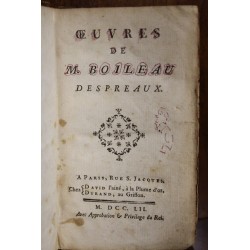 Livre "Oeuvres de M. Boileau Despréaux"