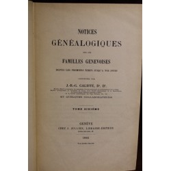 Livre \"Notices généalogiques\" Tome 6