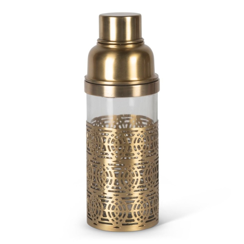 Art Deco-style cocktail shaker in openwork brass