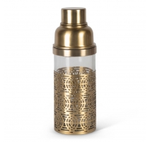 Shaker à cocktails style Art Deco en laiton ajouré