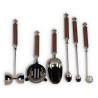 Chrome-plated metal and leather cocktail set