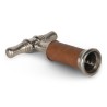 Chrome-plated metal and leather corkscrew