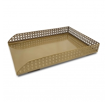 Panier à feuilles en laiton ajouré doré