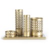 Set of gold-plated openwork brass desk accessories