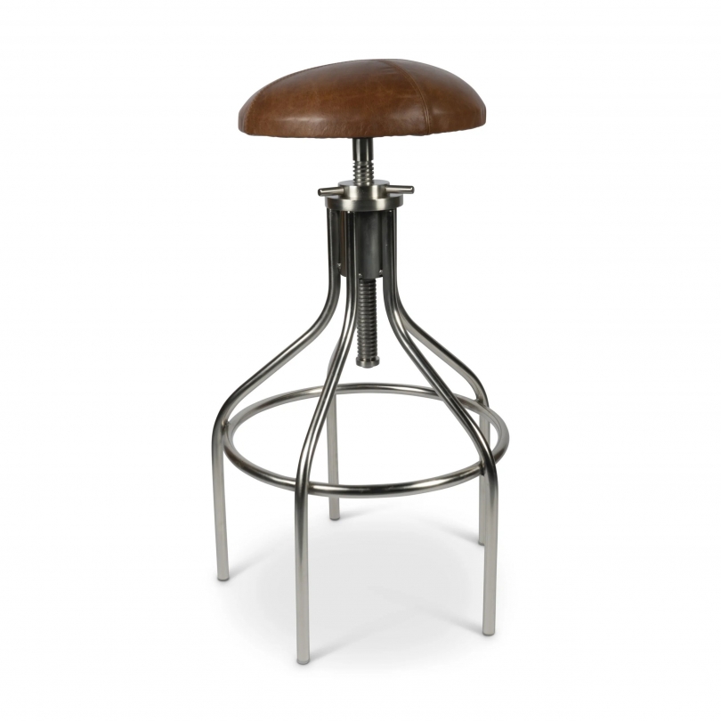 Tabouret de bar Speakeasy en cuir et aluminium