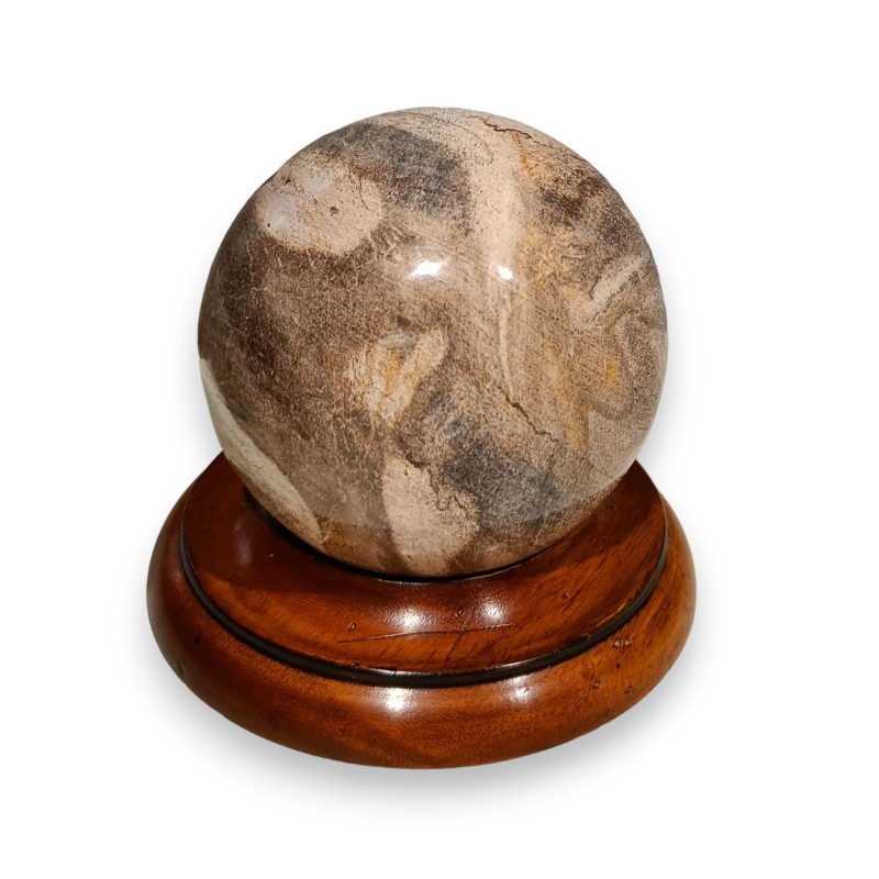 Petrified wood ball paperweight