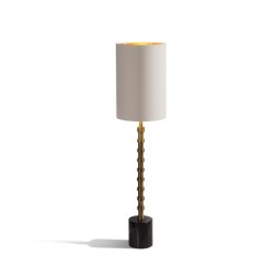 Lampe "Brenta" en laiton patiné et marbre noir