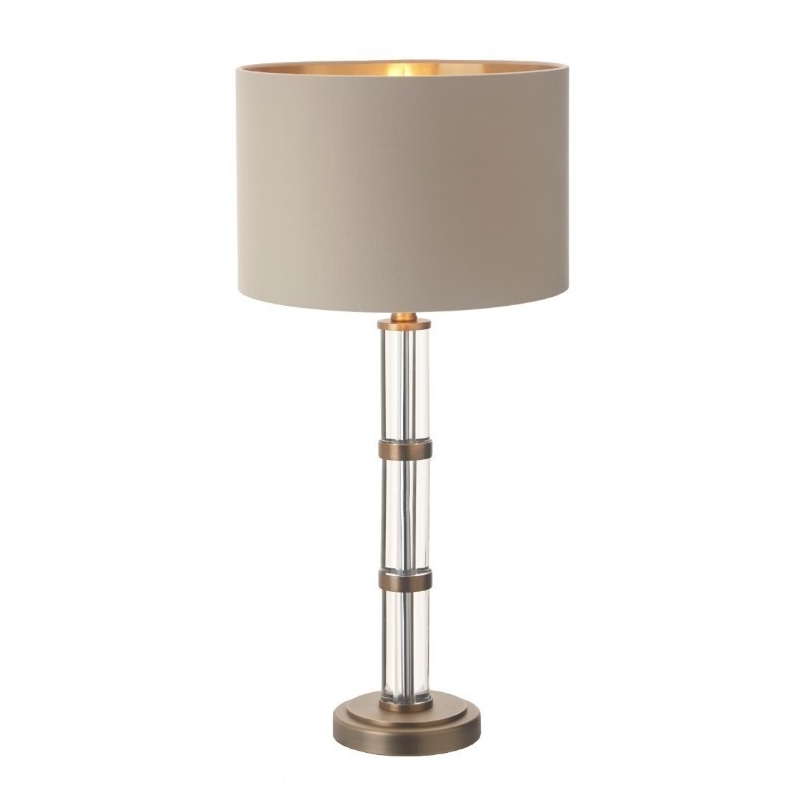 Lampe "Avebury" en laiton et cristal