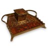 Brass inkwell with rosewood plating