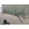 Plexiglas console table with 2 glass tops