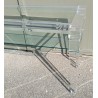 Plexiglas console table with 2 glass tops