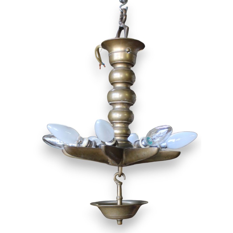 Lustre hébraïque en bronze en forme d\'étoile juive