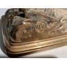 Bronze sculpture entitled ‘The Attentive Brocard’, signed I BONHEUR