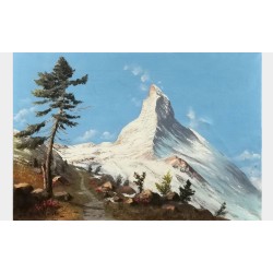 Tableau \"Cervin\" signé E. D. DE MADELIN