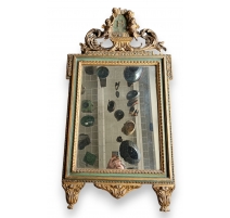 Miroir Louis XVI fronton anges en bois doré