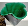 Vase en céramique verte et noire signé Elchinger