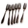 Suite de 6 fourchettes en argent 800 La Reine