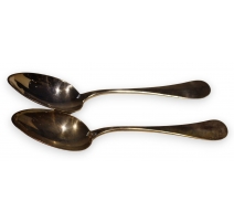Paire de cuillères en argent 800 Baguette