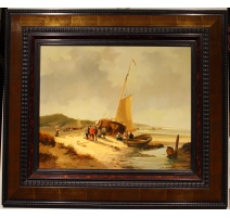 Tableau "Plage en Hollande" signé Willem HEIJKOOP