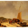 Tableau \"Plage en Hollande\" signé Willem HEIJKOOP