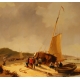 Tableau "Plage en Hollande" signé Willem HEIJKOOP