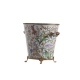 Cache-pot ovale en porcelaine fleurs
