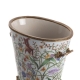 Cache-pot ovale en porcelaine fleurs
