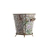 Cache-pot ovale en porcelaine fleurs