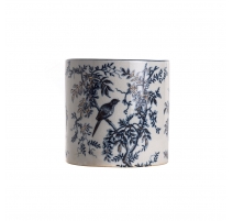 Cache-pot rond en porcelaine oiseau