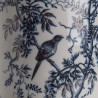 Round porcelain plant pot with a bird design