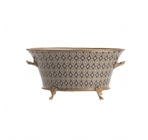 Coupe ovale en porcelaine cachemire