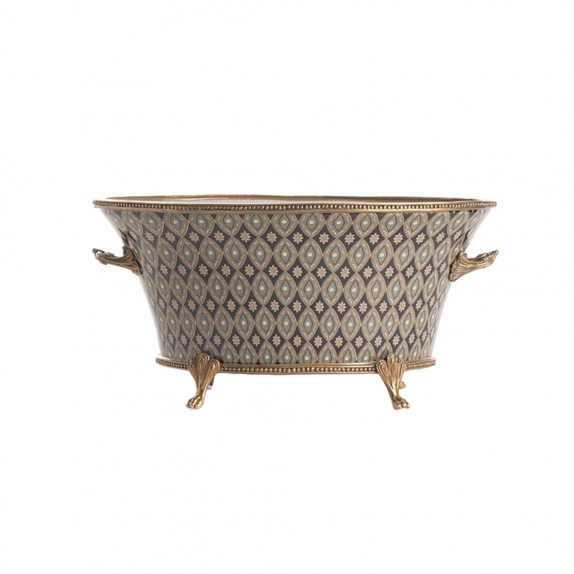 Coupe ovale en porcelaine cachemire