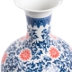 Vase en porcelaine Fleurs rouge et bleu