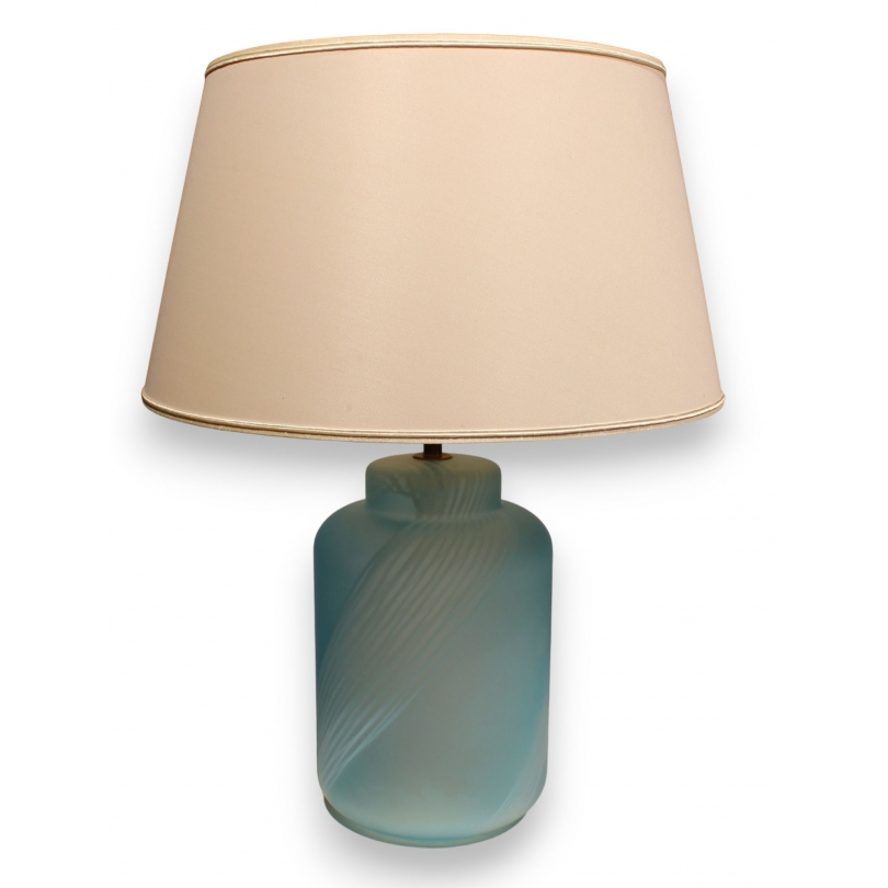 Lampe en verre bleu par Tommaso BARBI