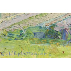 Tableau \"Paroisse\" signé L\'ÉPLATTENIER