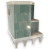 Directoire-style stove with green and white tiles. At  Moinat SA  - Antiques and home décor