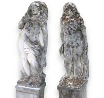 Paire de statues de jardin "Homme et femme"