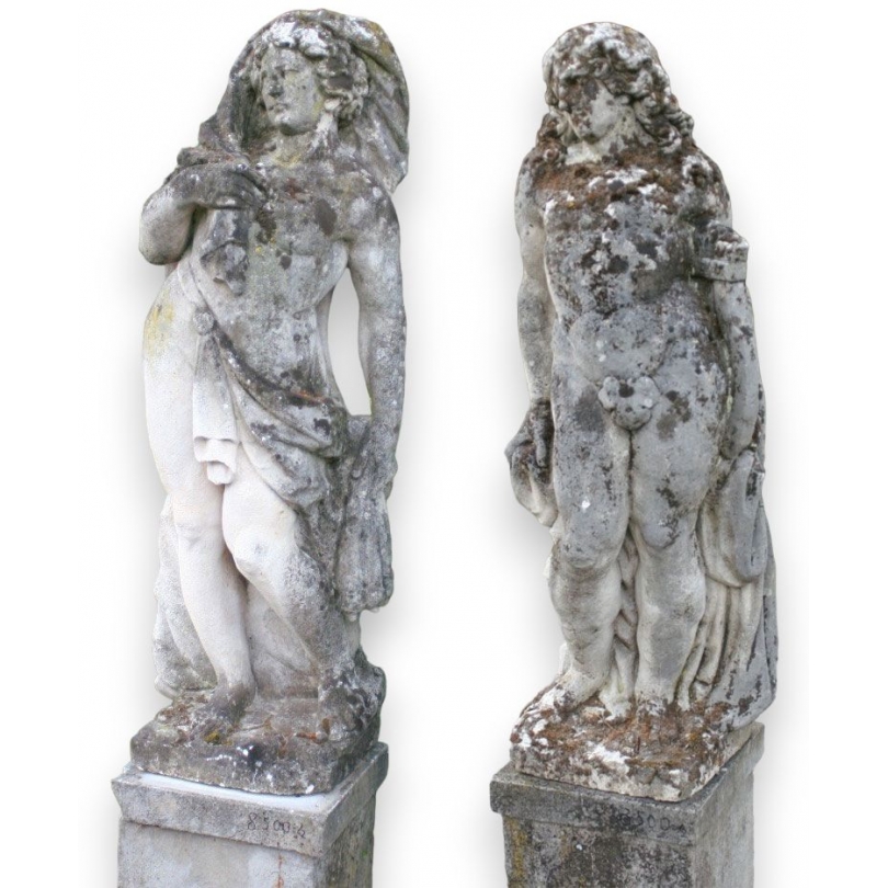 Paire de statues de jardin "Homme et femme"