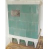Directoire-style stove with green and white tiles. At  Moinat SA  - Antiques and home décor