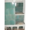 Directoire-style stove with green and white tiles. At  Moinat SA  - Antiques and home décor