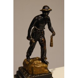 Bronze sculpture entitled ‘Mineur’, signed CARLIER