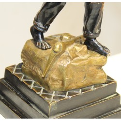 Bronze sculpture entitled ‘Mineur’, signed CARLIER
