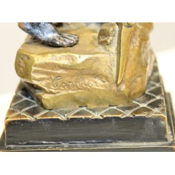Bronze sculpture entitled ‘Mineur’, signed CARLIER