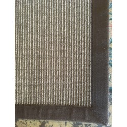 Java sisal rug with a linen border