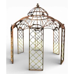 Gazebo en fer forgé rouille