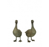 Paire de canards en bronze